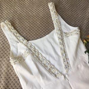 BRIDE BACKLESS BEADED IVORY BODYCON DRESS bridal